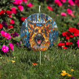 Dog on Ceramic Tiles - Personalized Dog Round Hanging Garden Slate