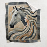 Just A Girl Who Loves Horses - Personalized Horse Blanket