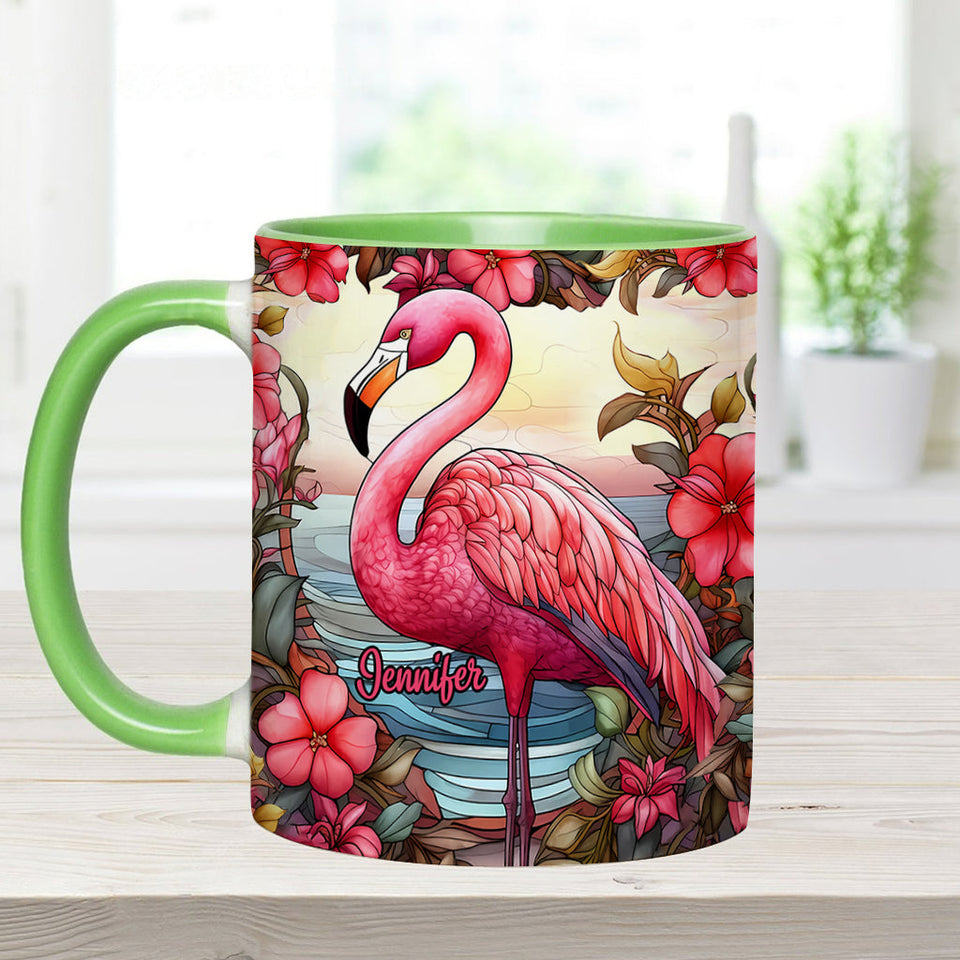 Love Flamingos - Personalized Flamingo Accent Mug