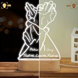 Trust Me Love Me - Personalized Couple Shaped Plaque Light Base