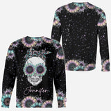 Zero F Given Pink Blue Sunflower - Personalized Skull All Over Shirt