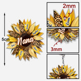 Nana Mom Auntie Family Sunflower - Personalized Grandma Keychain