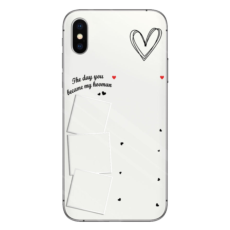 The Day You Became My Hooman Dog Cat Pet Lover Custom Photos And Calendar - Personalized Dog Clear Phone Case