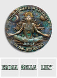 Please Mindful Of The Energy - Personalized Yoga Round Wood Sign