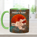 Daddy's Team - Personalized Father Accent Mug