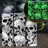 My Last Flying Fck - Personalized Skull Glow Skinny Tumbler