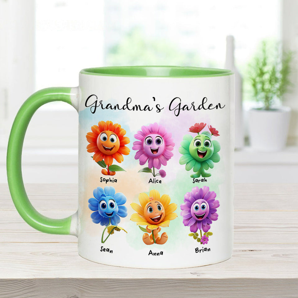 Grandma's Garden - Personalized Grandma Accent Mug