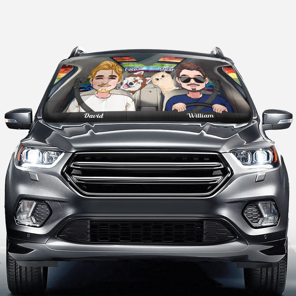 Ride With Pride - Personalized LGBT Support Car Sunshade