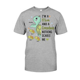 Nothing Scares Me Grandma Turtle Version - Personalized Grandma T-shirt And Hoodie