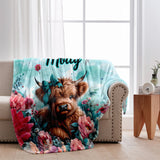 Cute Baby Cow - Personalized Blanket