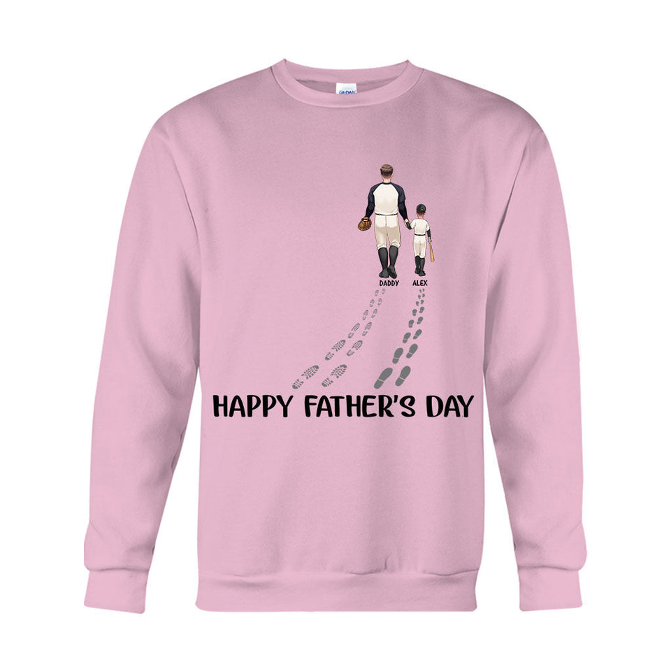 Happy Father's Day Baseball Dad - Personalized Baseball T-shirt And Hoodie