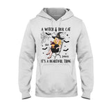A Witch And Her Cat - Personalized Witch T-shirt And Hoodie