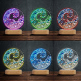 You And Me And The Beach - Personalized Couple Shaped Plaque Light Base