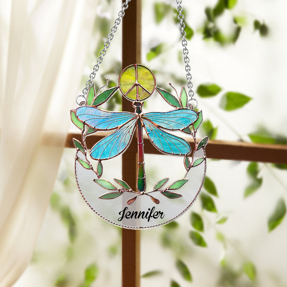 Hippy Soul - Personalized Hippie Window Hanging Suncatcher Ornament