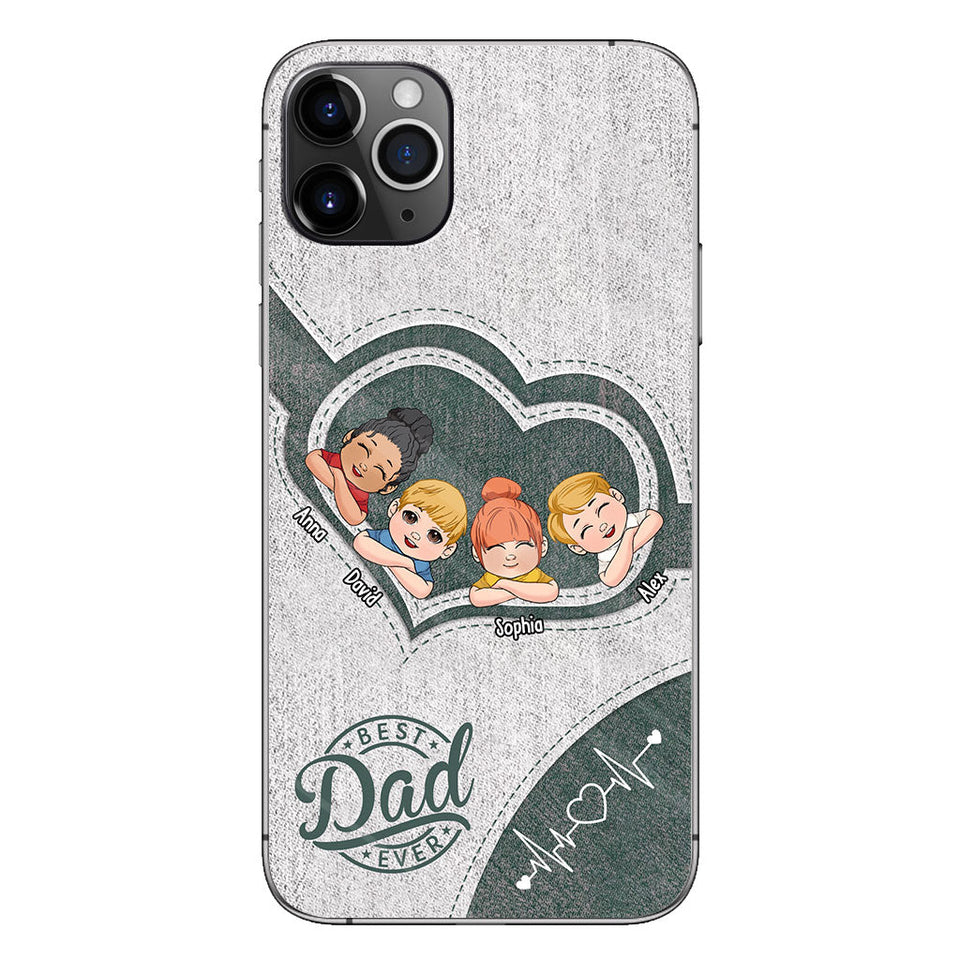 Dad's Heart Best Dad Ever - Personalized Father Phone Case