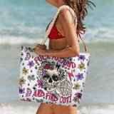 Fuck Around And Find Out - Personalized Skull Beach Bag