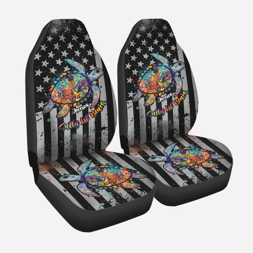 Salty Lil' Beach - Personalized Turtle Seat Covers