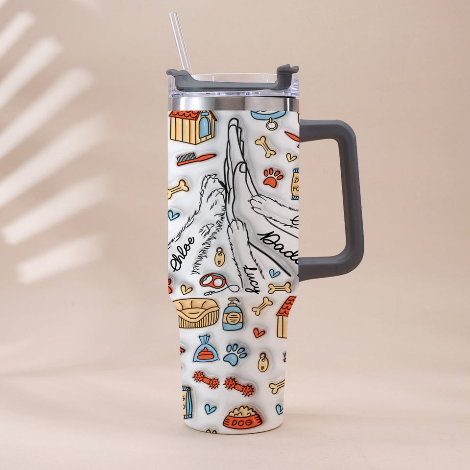 Best Dog Dad Ever - Personalized Father Tumbler With Handle