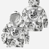 Pink Roses Skull - Personalized Skull Hoodie and Leggings