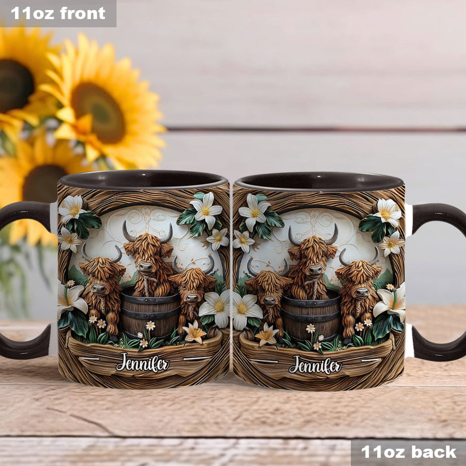 Love Highland Cows - Personalized Accent Mug