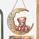 I Love You To The Moon - Personalized Grandma Custom Shaped Wood Sign
