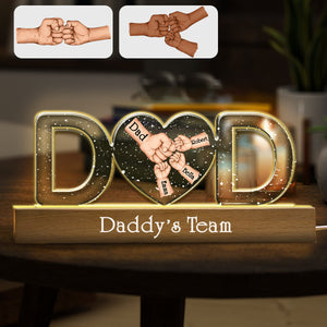 Daddy's Team - Personalized Father Custom LED Night Light