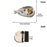 Sleeping Pet Within Angel Wings - Personalized Dog Shaped Car Visor Clip