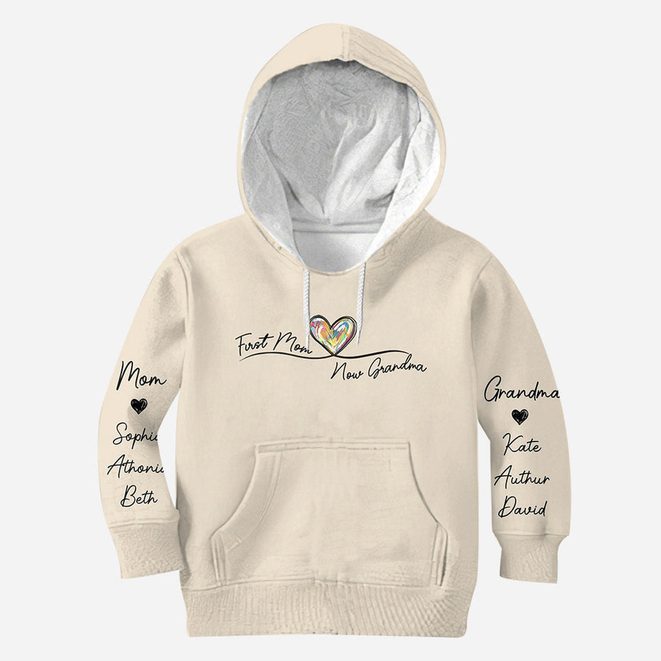 First Mom Now Grandma - Personalized Grandma All Over Shirt