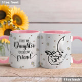 Mother And Daughter And Son Forever Linked Together Elephant Inflated - Personalized Mother Accent Mug