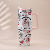 Boo Jee Valentine - Personalized Tumbler With Handle