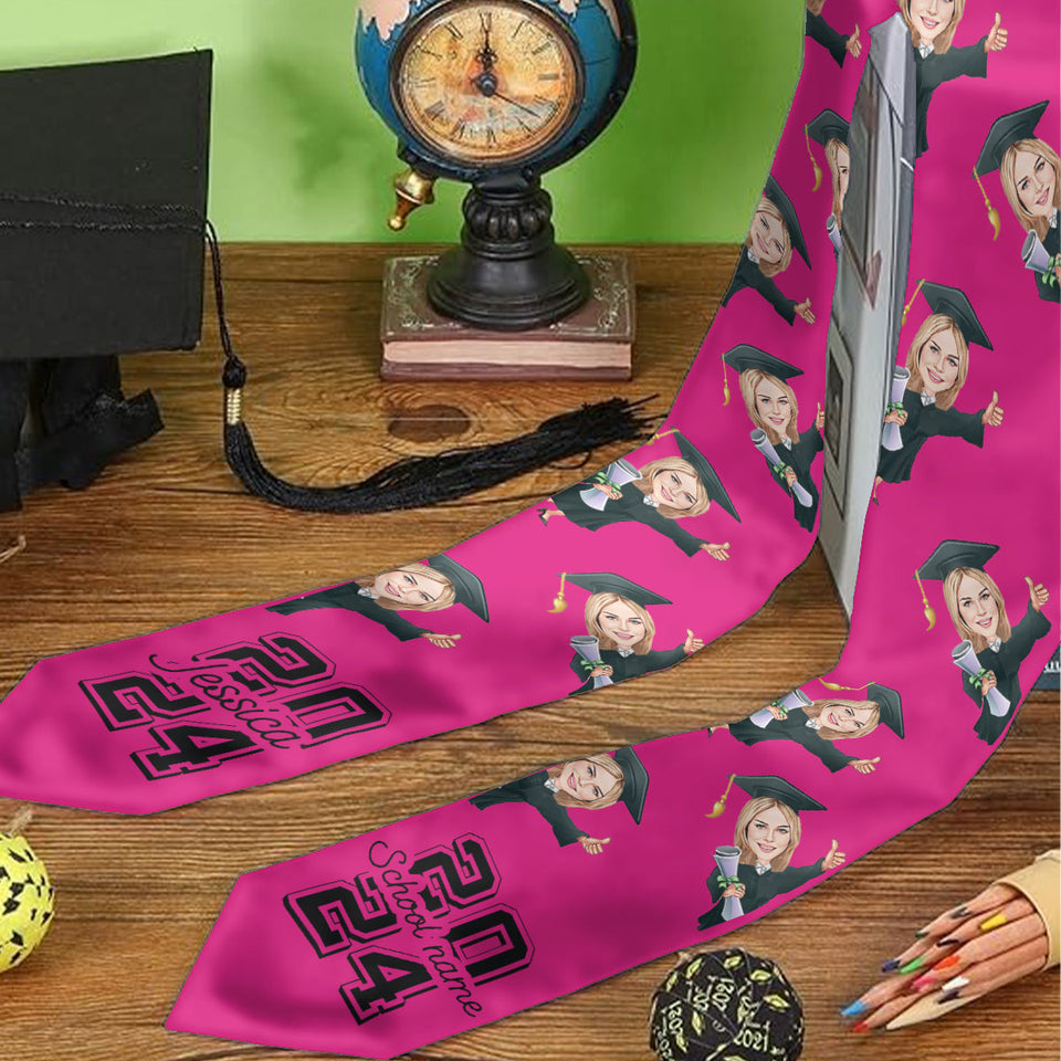 Caricature Funny Character - Personalized Graduation Graduation Stole