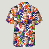Colorful Palm Leaves Pride - Personalized LGBT Support Hawaiian Shirt
