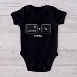 Copy Paste Like Father Like Son Daughter Funny - Personalized Father T-shirt And Baby Onesie