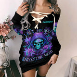 I Bet My Soul - Personalized Weed Off Shoulder Long Sleeve Dress