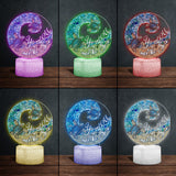 You And Me And The Beach - Personalized Couple Shaped Plaque Light Base