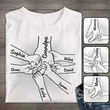 Hand In Hand - Personalized Grandpa T-shirt And Hoodie