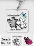 Memorial Butterfly Dragonfly Heaven Feather - Personalized Memorial Transparent Keychain