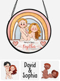 Together Is Our Favorite Place To Be - Personalized Couple Stained Glass Suncatcher