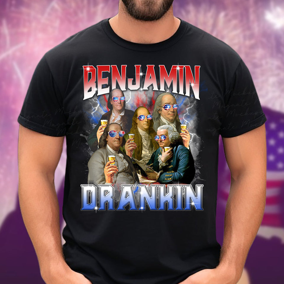 Benjamin Drankin Bootleg Rap Vintage Style - Patriot T-shirt And Hoodie