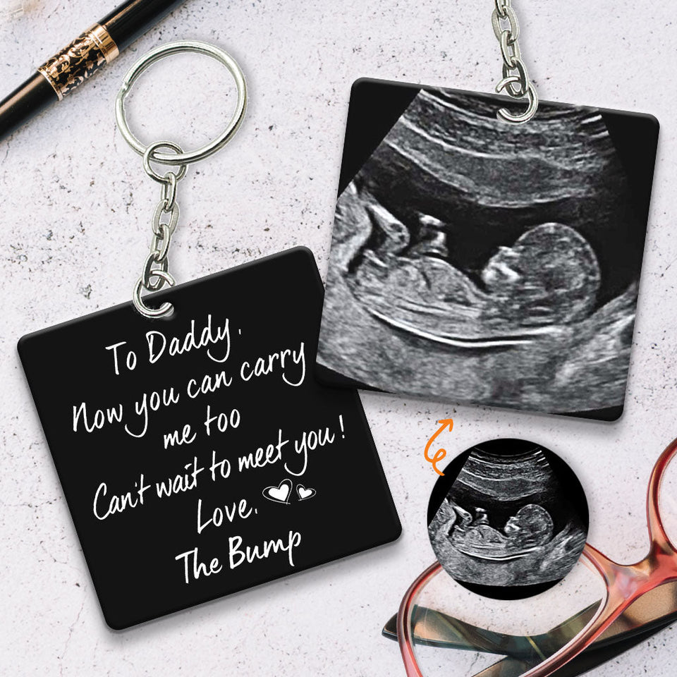 Custom Photo Now You Can Carry Me Too - Personalized Father Keychain