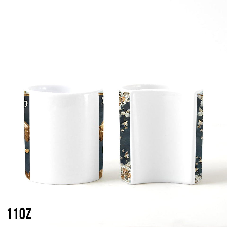 Till Death Do Us Part - Personalized Skull Matching Heart Handle Mug