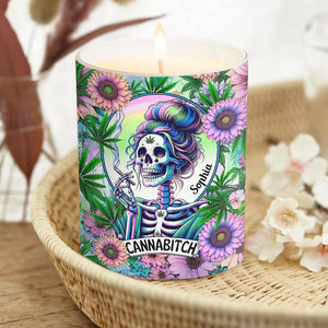 Cannabitch - Personalized Weed Candle With Wooden Lid