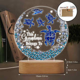 This Grandma Belongs To - Personalized Turtle Shaped Plaque Light Base