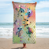 Cute Turtles - Personalized Turtle Beach Towel