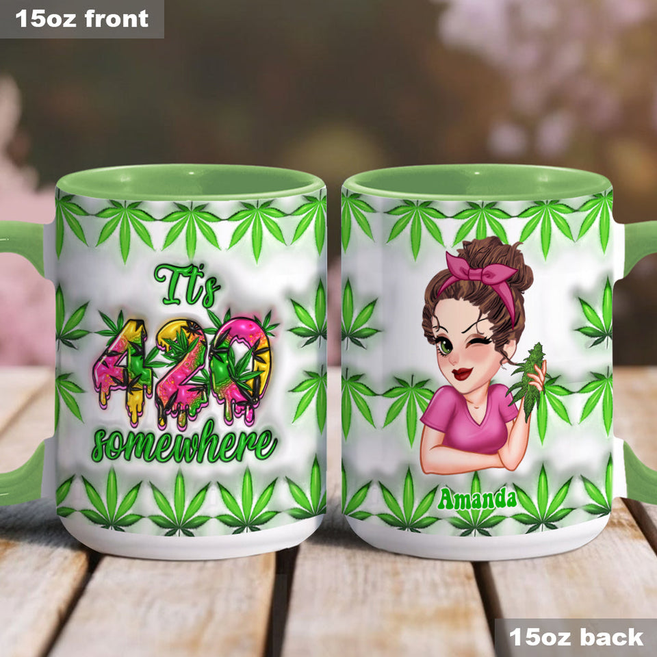 It's 420 Somewhere - Personalized Weed Accent Mug