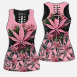 Pink Stoner Chick - Personalized Weed Hollow Tank Top and Women Shorts