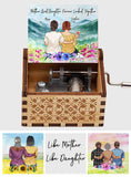Mother And Daughter Forever Linked Together Watercolor Landscape - Personalized Mother Hand Crank Music Box