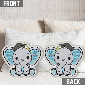 Graduation Elephant Behind You All Your Memories - Personalized Graduation Shaped Pillow