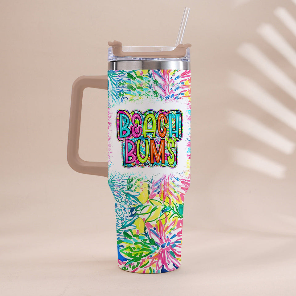 Beach Bum Besties - Personalized Sea Lover Tumbler With Handle
