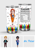 Teacher Nutrition Facts - Personalized Teacher Tumbler